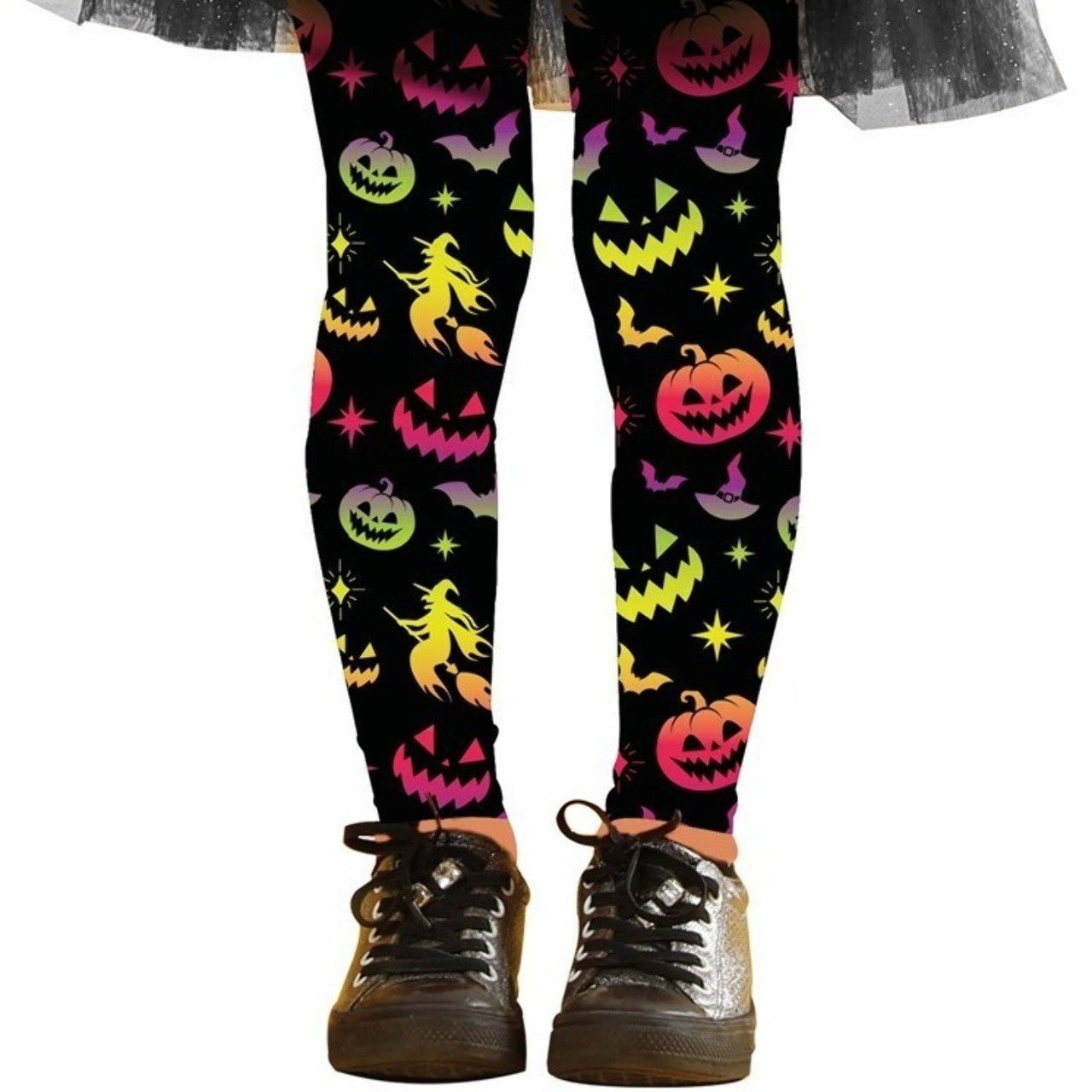 Kids Multicolour Pumpkins Tights
