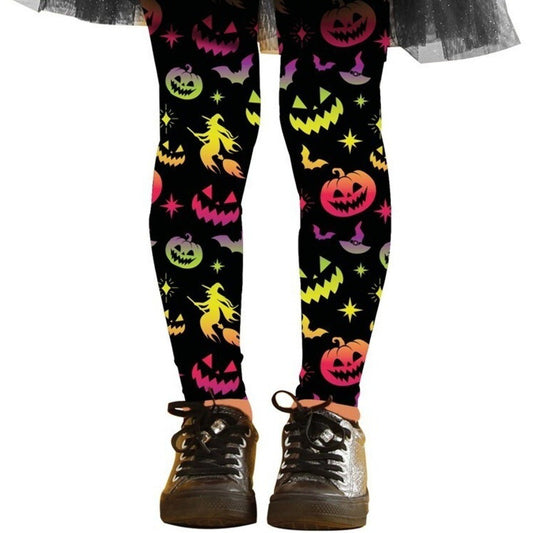 Kids Multicolour Pumpkins Tights