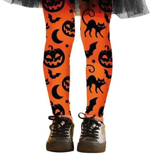 Kids Orange Pumpkins Tights