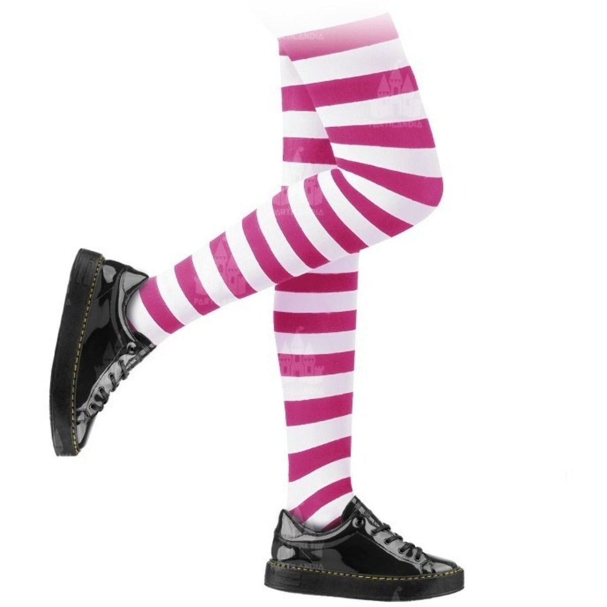 Girls Pink and White Striped Eco Tights