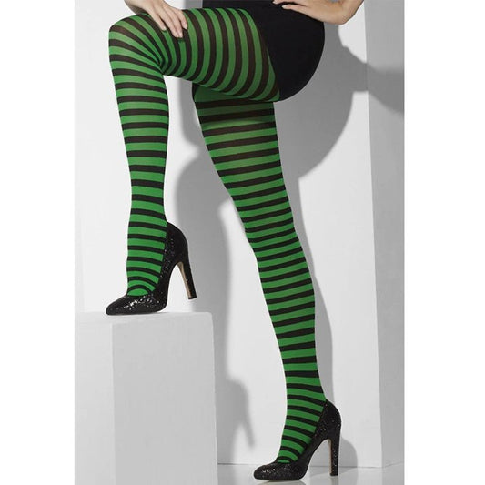 Deluxe Green and Black Striped Tights