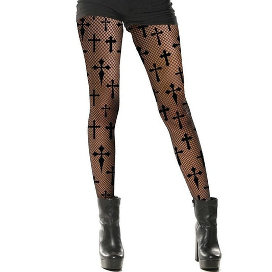 Fishnet Tights with Crosses