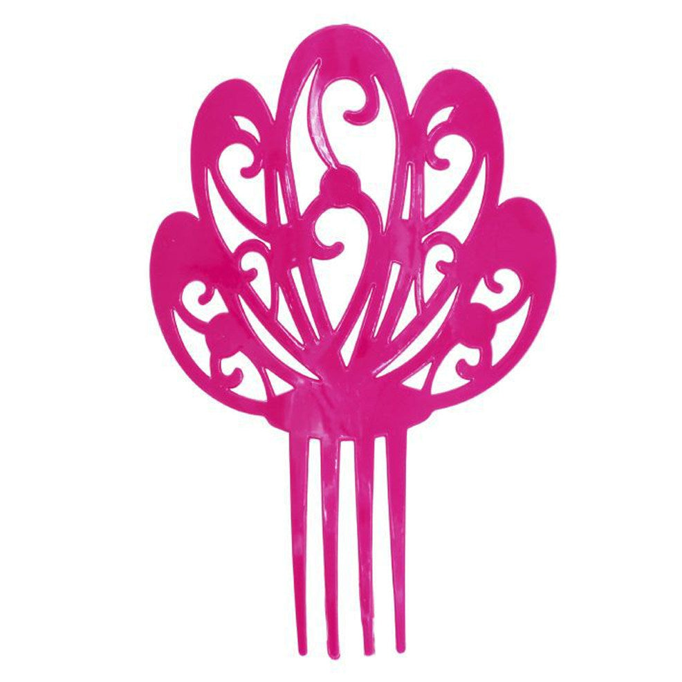 Large Fuchsia Hair Comb