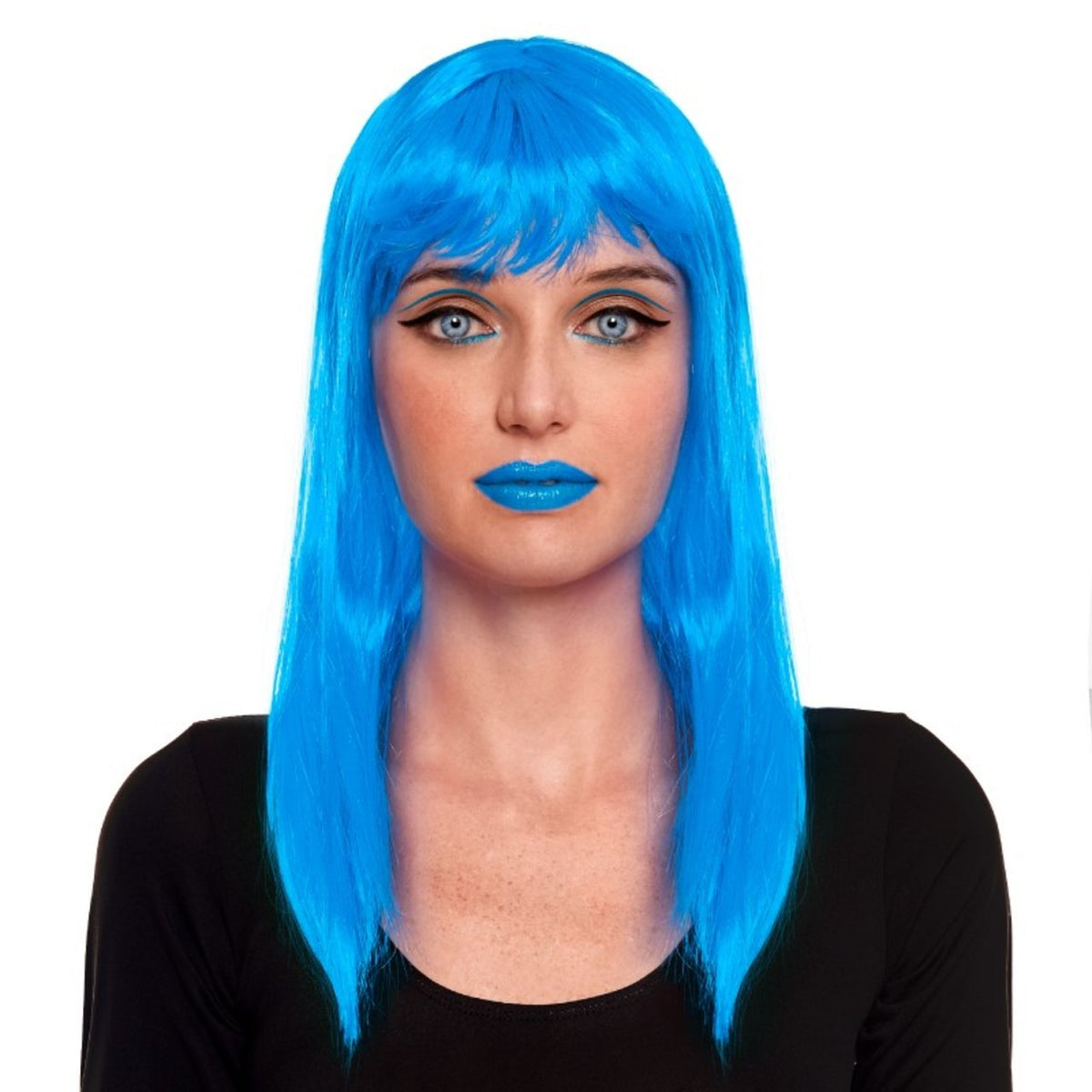 Straight Blue Wig