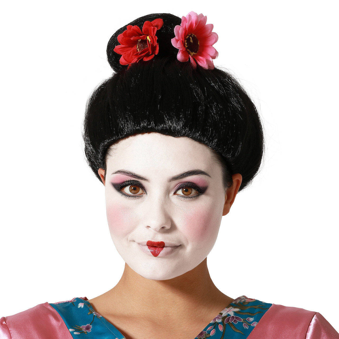 Geisha Wig with Flowers