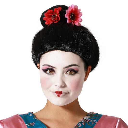 Geisha Wig with Flowers