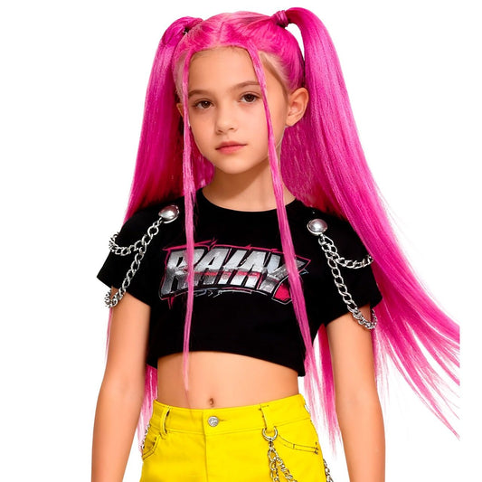 Girls Fuchsia K-Pop Singer Wig