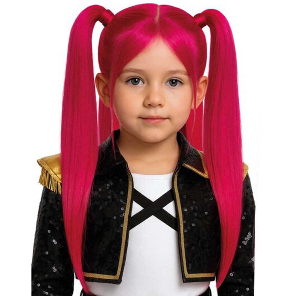 Girls Fuchsia K-Pop Singer Wig
