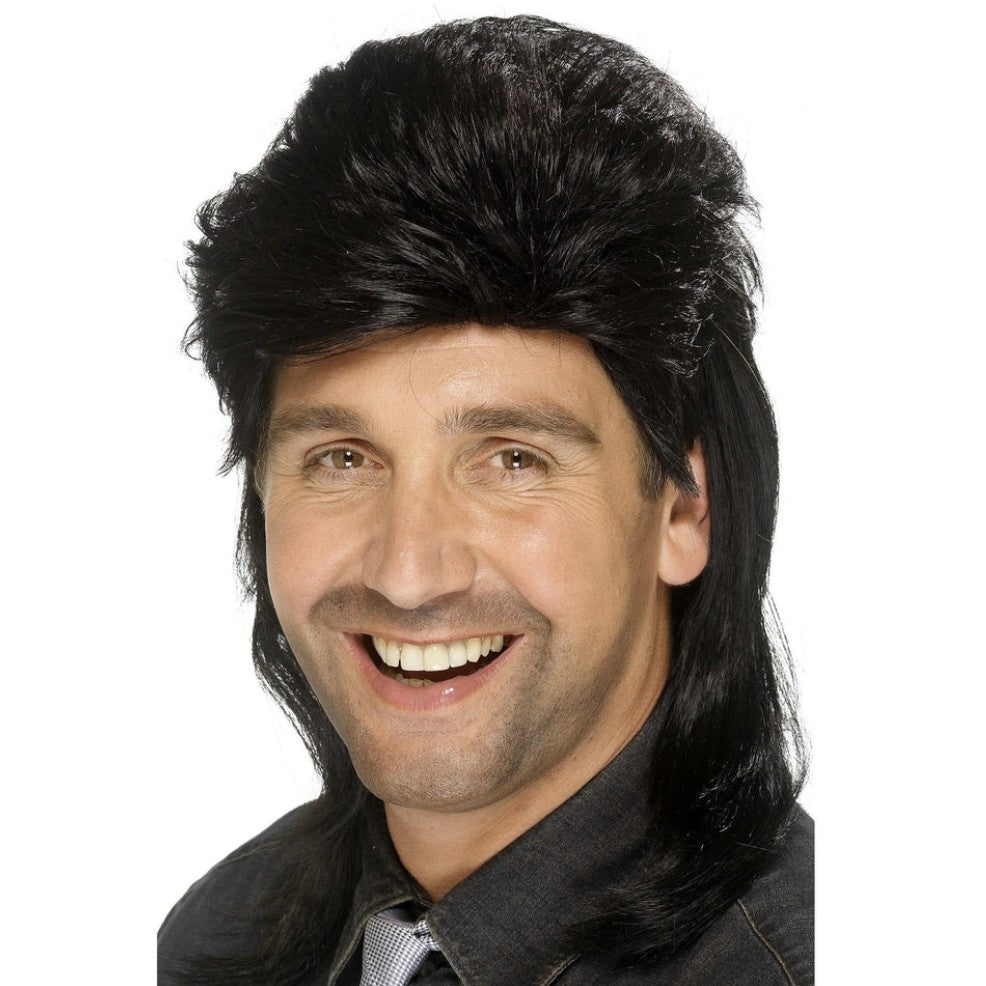 Black 80s Mullet Wig