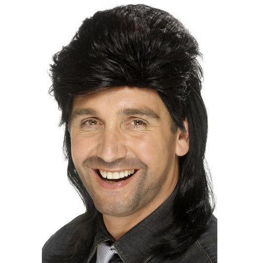 Black 80s Mullet Wig