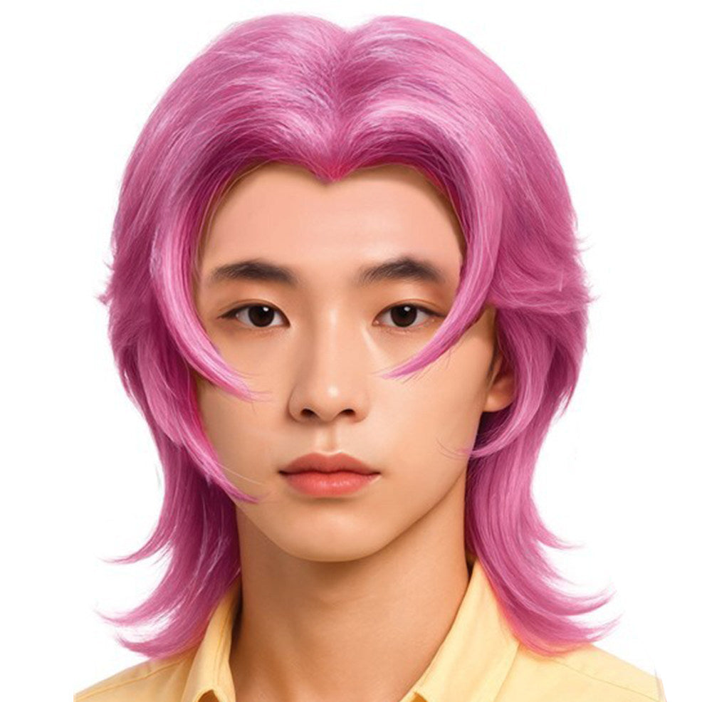 Pink K-Pop Singer Demon Wig