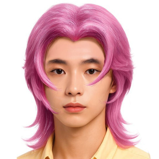 Pink K-Pop Singer Demon Wig