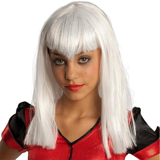 Girls White Naughty Vampiress Wig