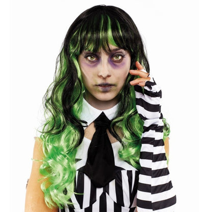 Sinister Green and Black Wig