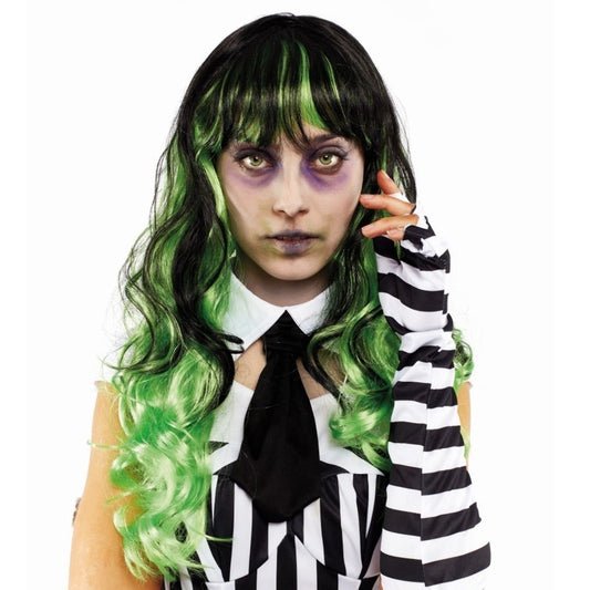 Sinister Green and Black Wig