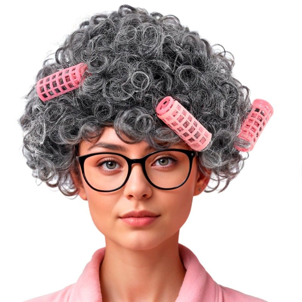 Old Lady Curly Wig