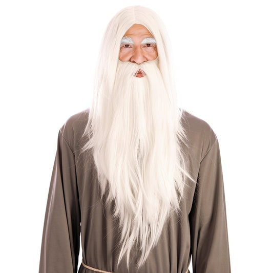 White Wizard Wig and Beard