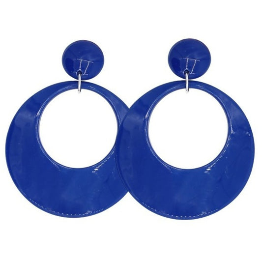 Blue Hoop Flamenco Earrings