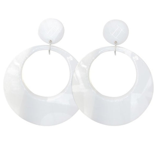 White Hoop Flamenco Earrings