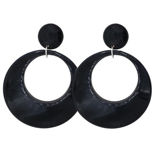 Black Hoop Flamenco Earrings