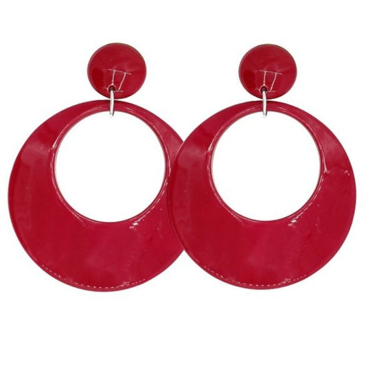 Red Hoop Flamenco Earrings