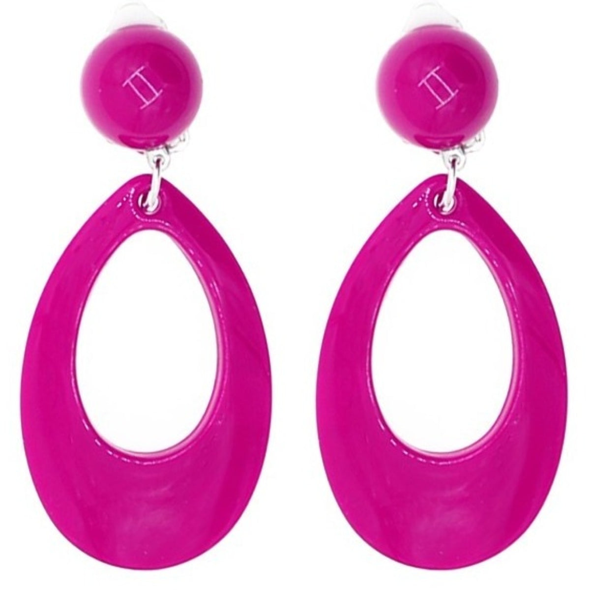Fuchsia Oval Flamenco Earrings