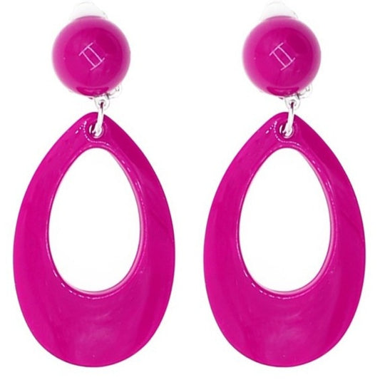 Fuchsia Oval Flamenco Earrings