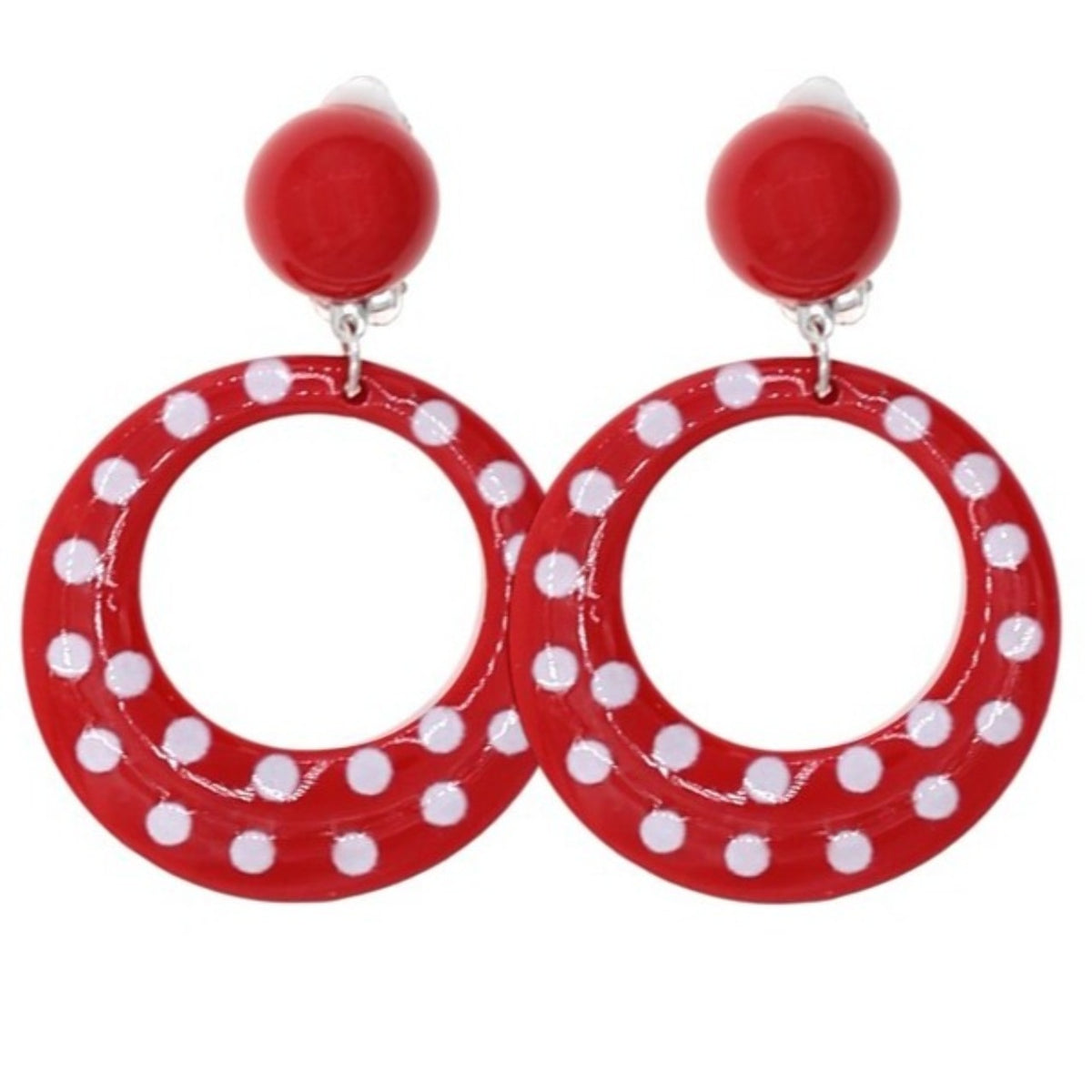Red and White Flamenco Earrings