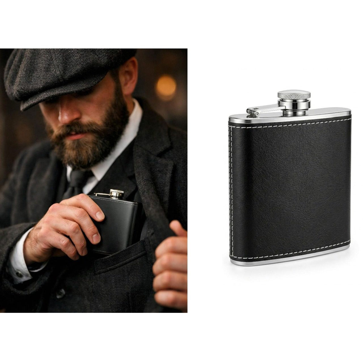 Black Hip Flask