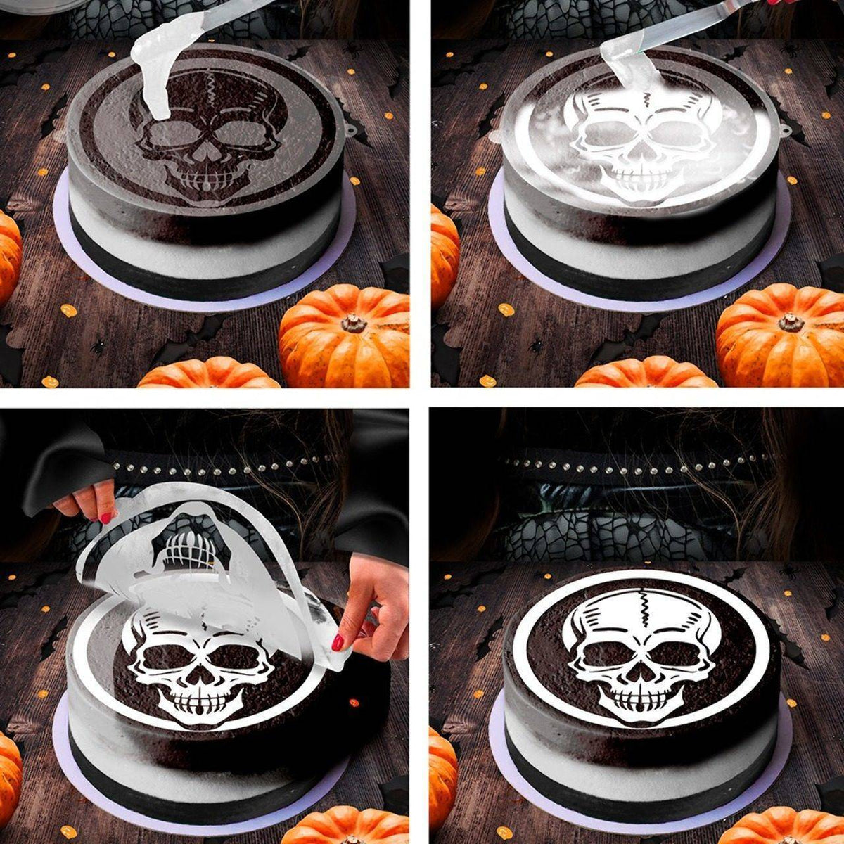 Skeleton Cake Decoration Stencil