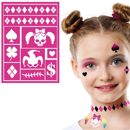 Harley Quinn Kids Makeup Stencil