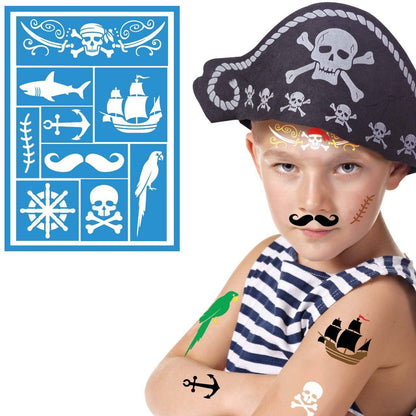 Kids Pirate Face Paint Stencil