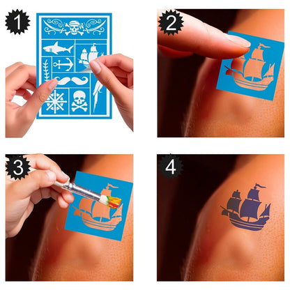 Kids Pirate Face Paint Stencil