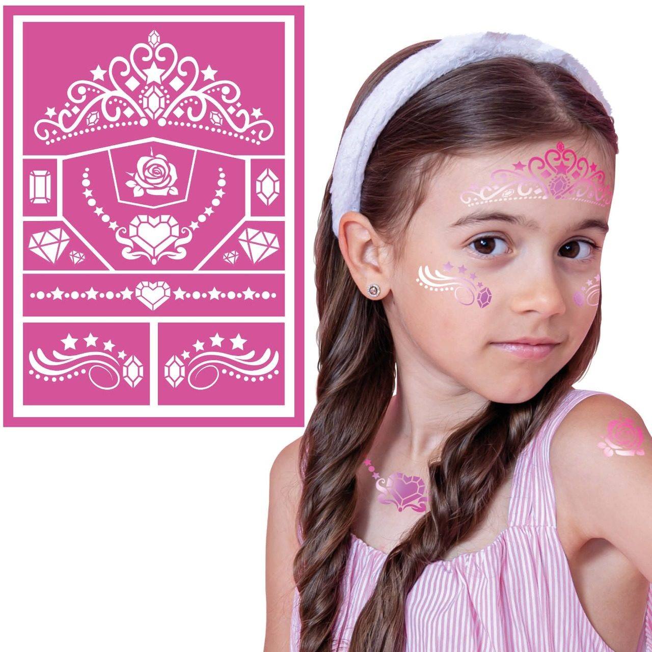 Kids Princess Face Paint Stencil