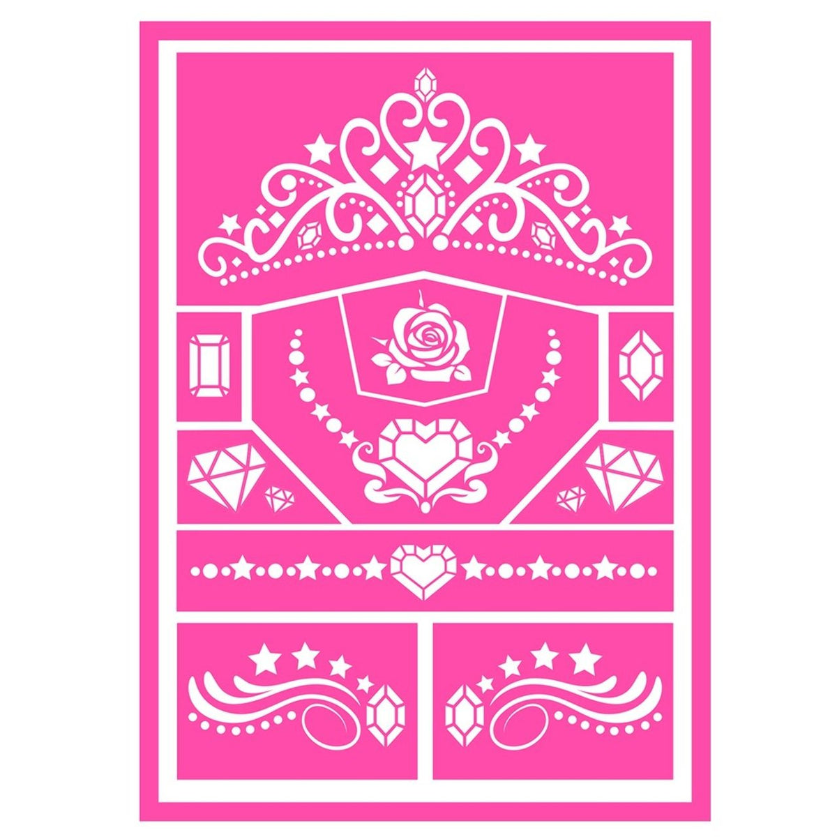 Kids Princess Face Paint Stencil