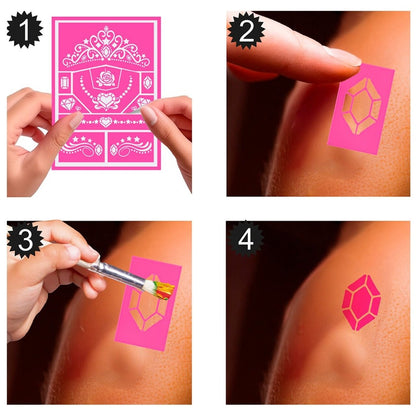 Kids Princess Face Paint Stencil