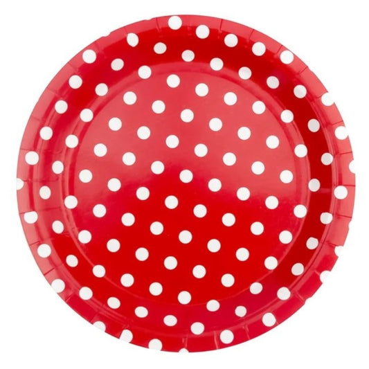 Red Polka Dot Fairground Plates
