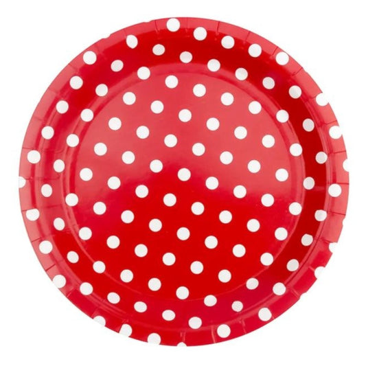 Small Red Polka Dot Party Plates