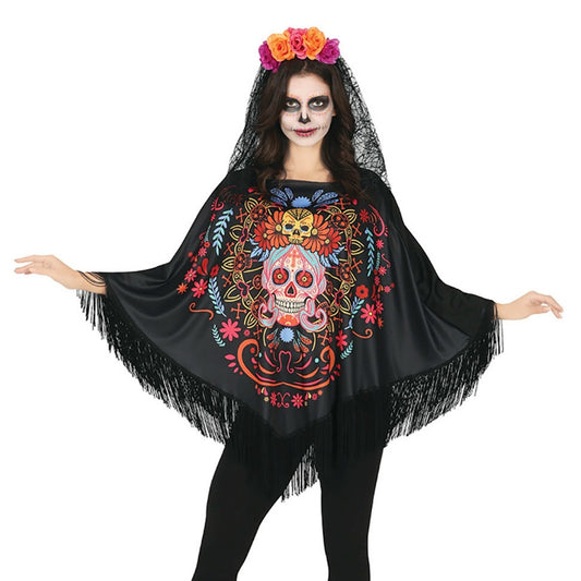Womens Catrina Death Poncho