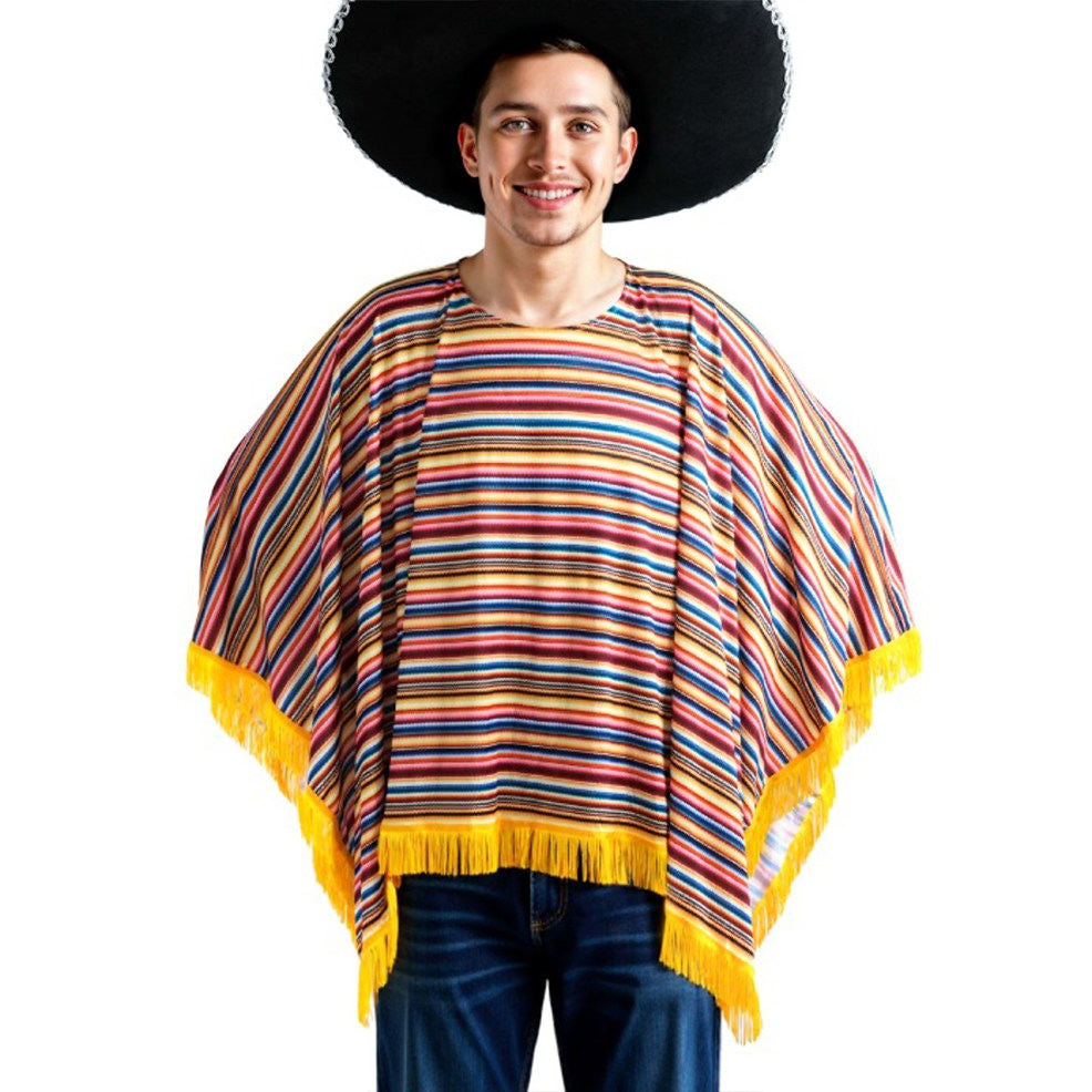 Adult Mexican Striped Poncho