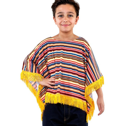 Kids Mexican Striped Poncho
