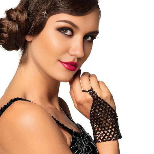 Black 1920s Finger Bracelet