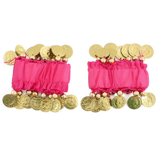 Fuchsia Gypsy Bracelets with Coins