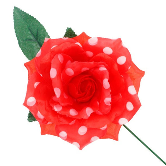 Red Rose with Flamenco and Chulapa Polka Dots
