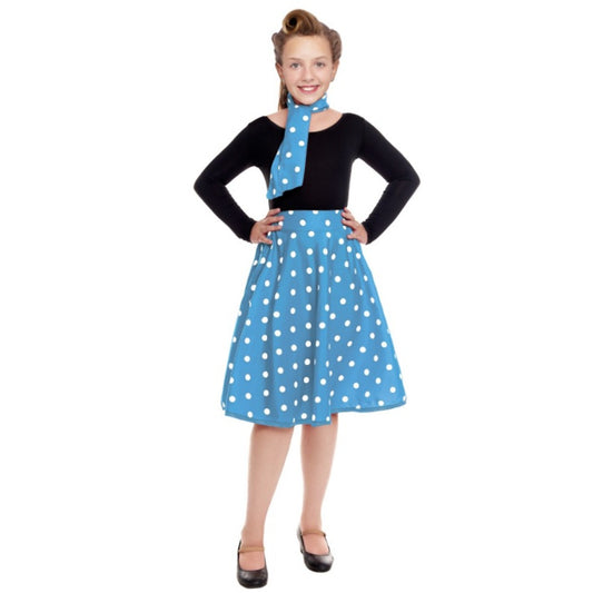 Kids 50s Blue Polka Dot Set