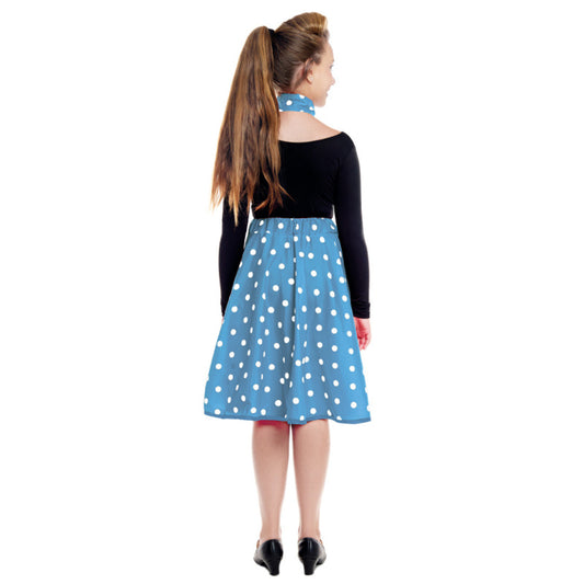 Kids 50s Blue Polka Dot Set