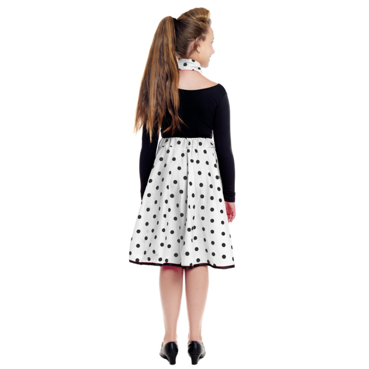 Kids 50s White Polka Dot Set