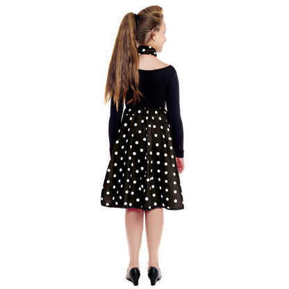 Kids 50s Black Polka Dot Set
