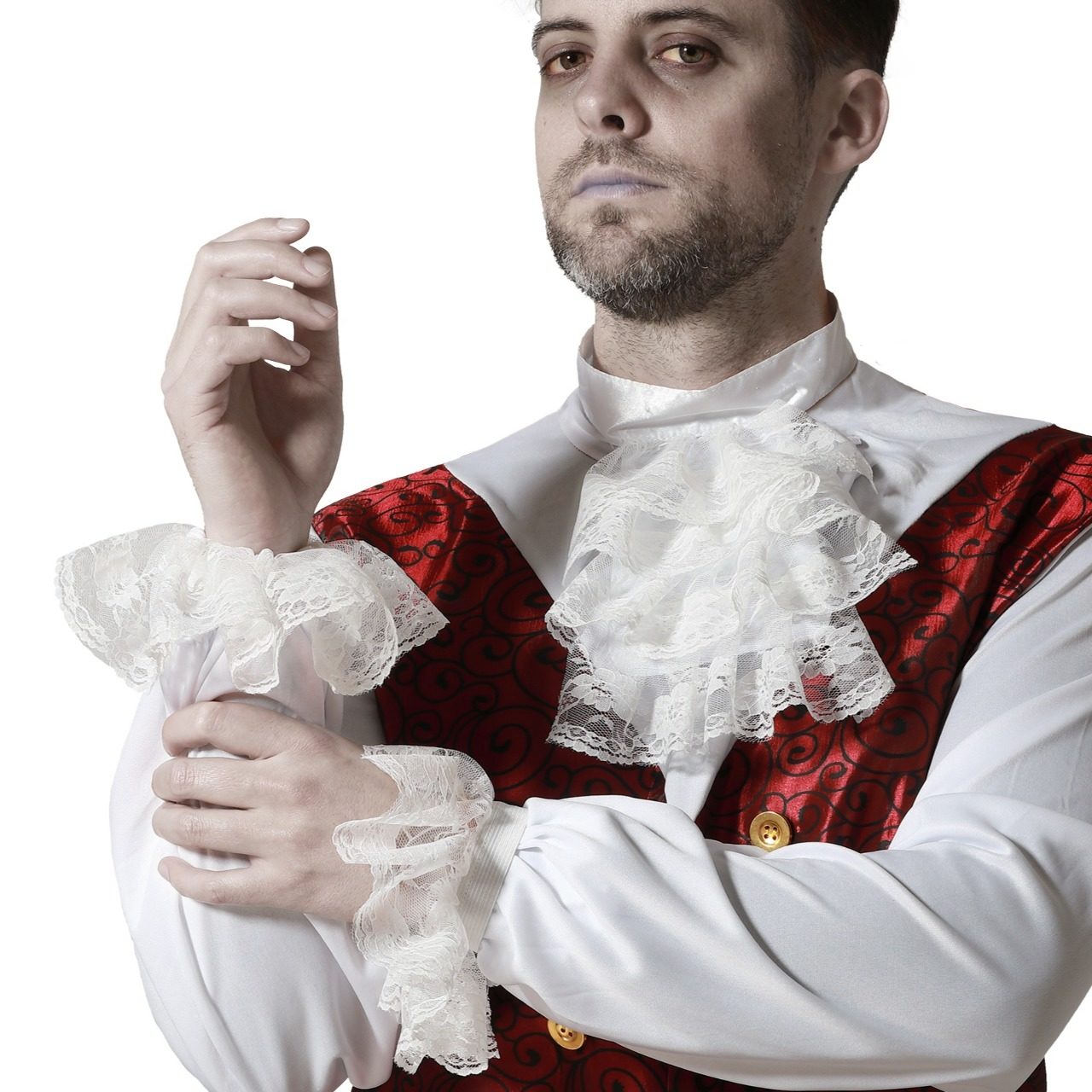 Eco White Jabot and Cuffs Set