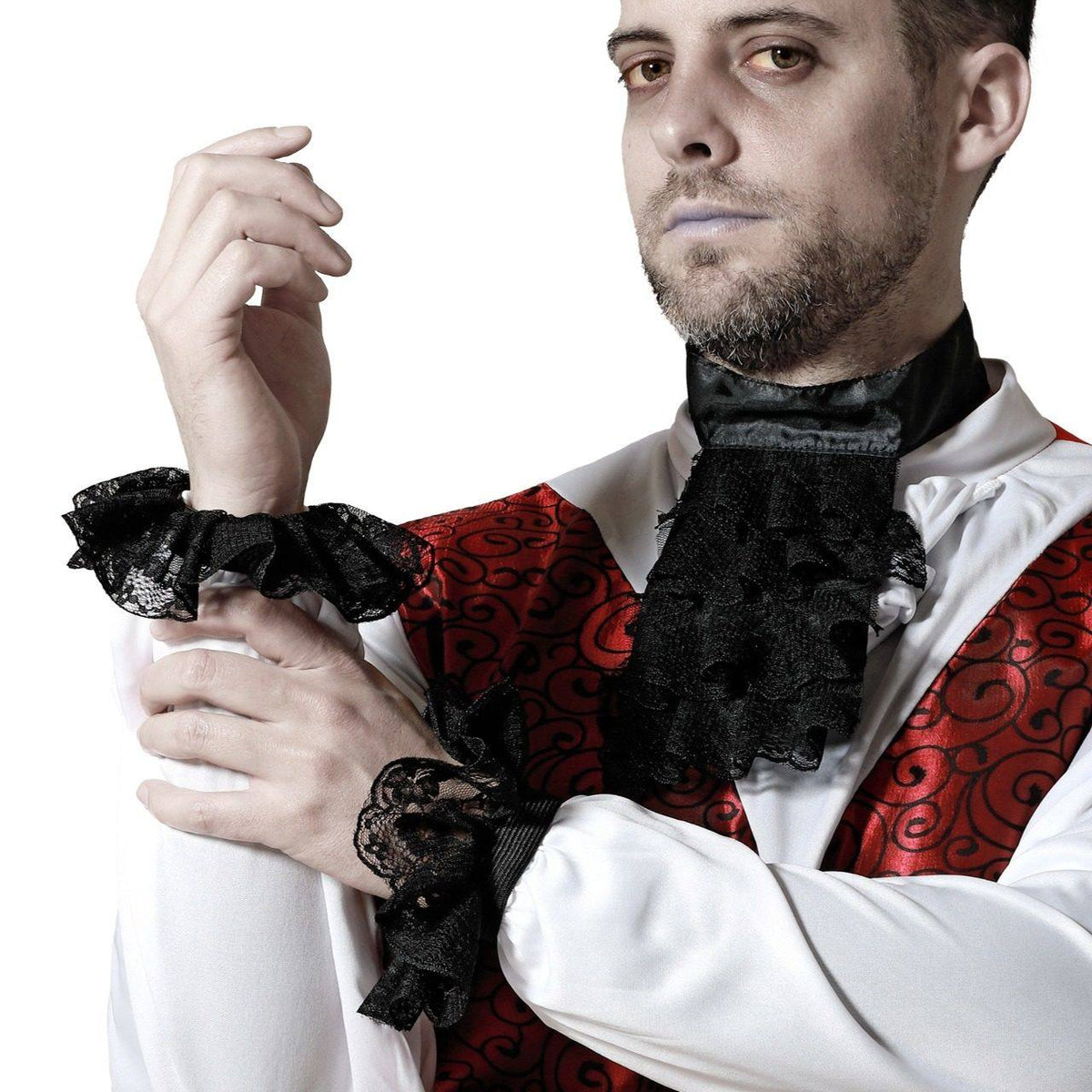 Black Eco Jabot and Cuffs Set